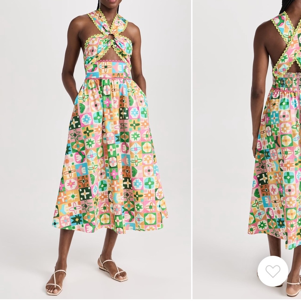NWT Celia B Colorful Geometric Print Halter Dress